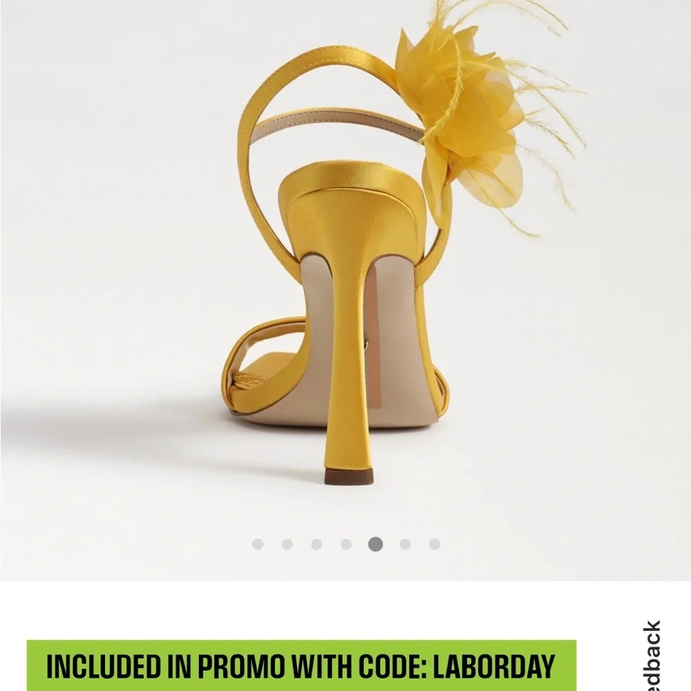 LEANA FLOWER STRAP HEEL size 5.5 sunflower satin sold out in stores - Picture 9 of 10